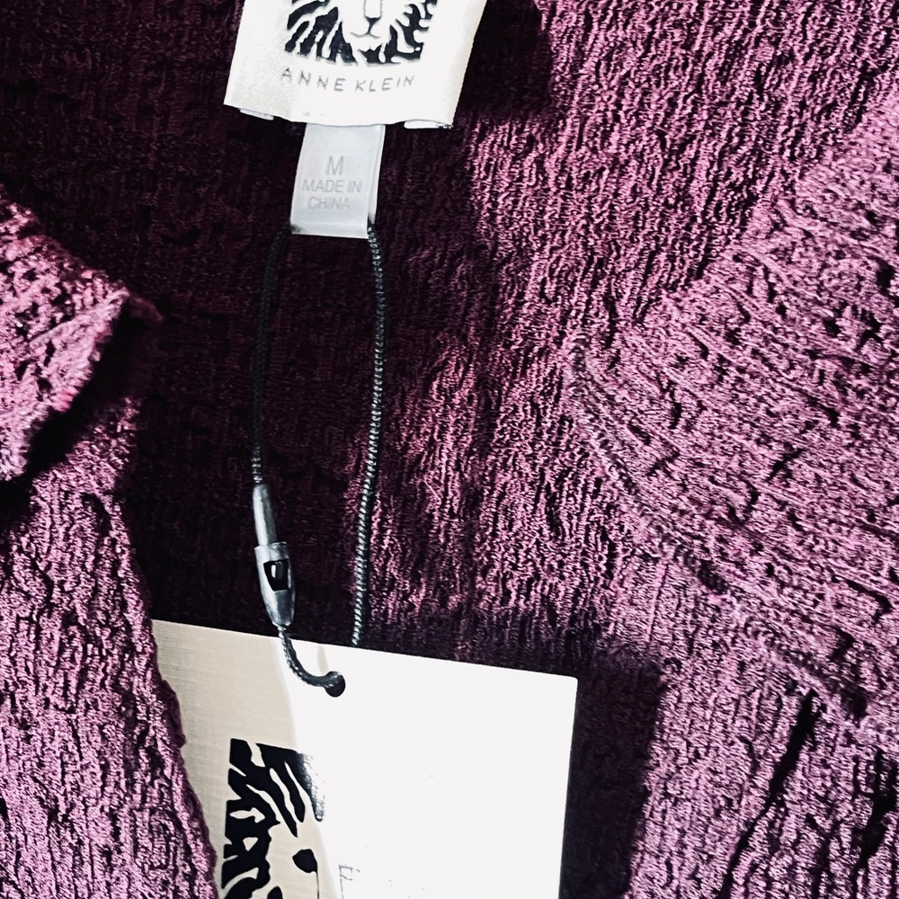 Anne Klein Deep Plum Textured Jacket